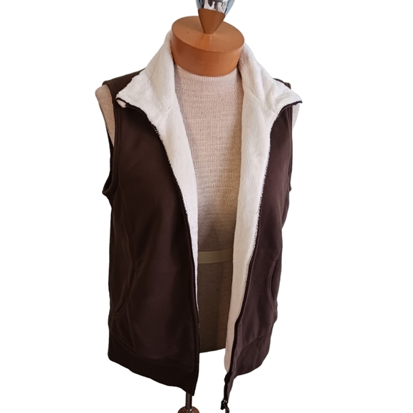 LL Bean Women Jacket Vest Small/ Med Lined  Cotton Blend Brown Fall Cabincore - Picture 1 of 7